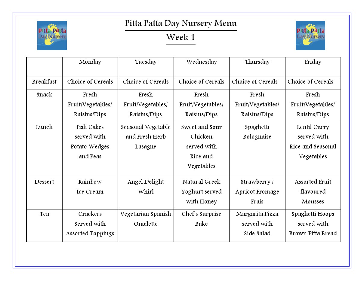 daycare menu template magdalene project org weekly menu template for daycare